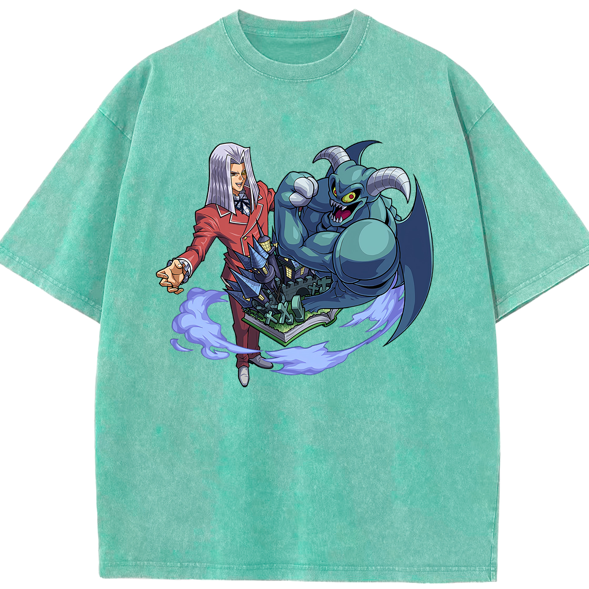 （画像用） 遊☆戯☆王 Yu-Gi-Oh! 綿100% ヴィンテージ風 半袖Tシャツ（フロントプリント）